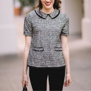 ANTHROPOLOGIE black and white top